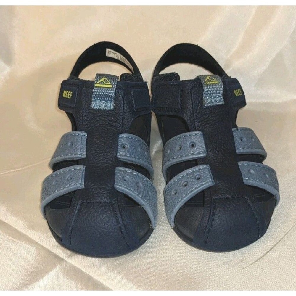 Reef Little Water Navy Beach Sandals Toddler 5 Hook Loop Fisherman Unisex